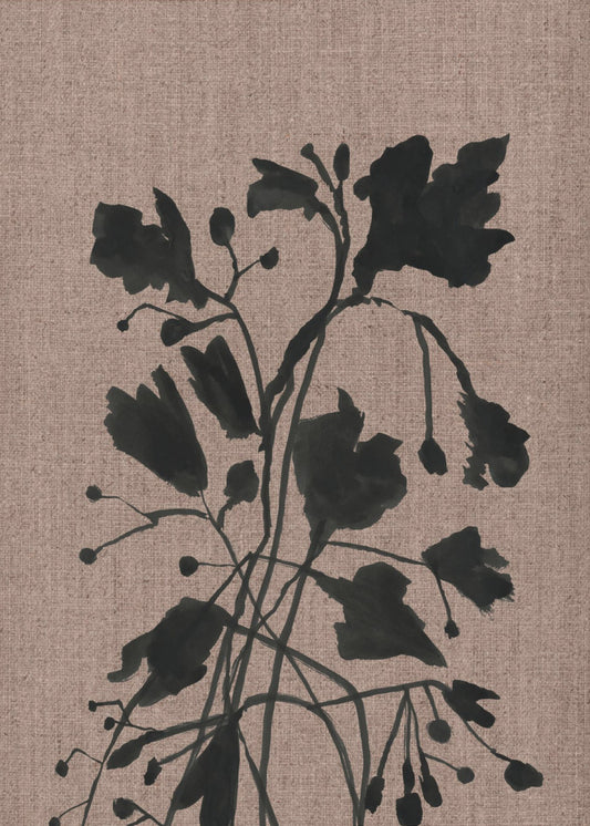 Schwarzes Blumenmuster II | Poster