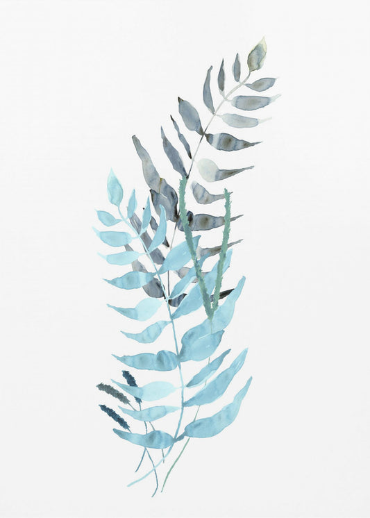 Blaue Aquarellblumen 1 | Poster