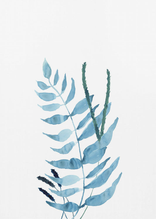 Blaue Aquarellblumen 2 | Poster