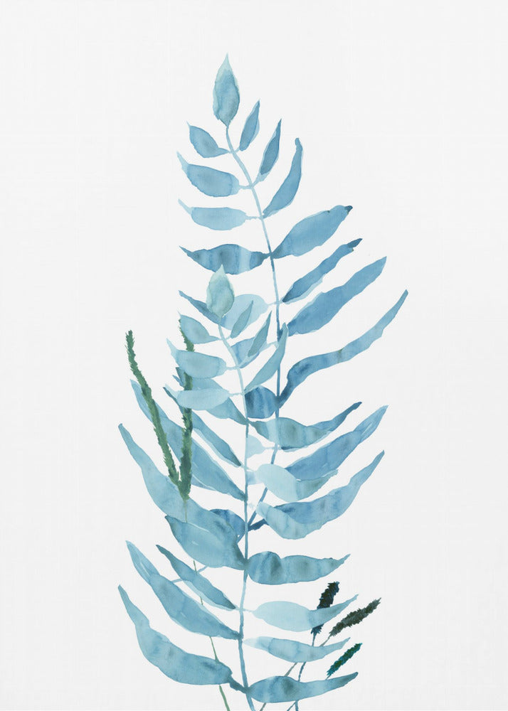 Blaue Aquarellblumen 3 | Leinwand