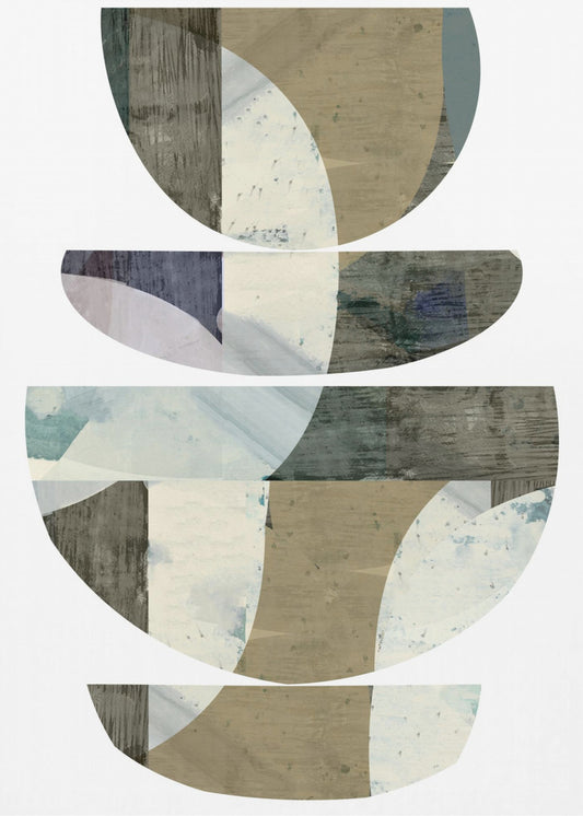 Blue Semi Circles III | Poster