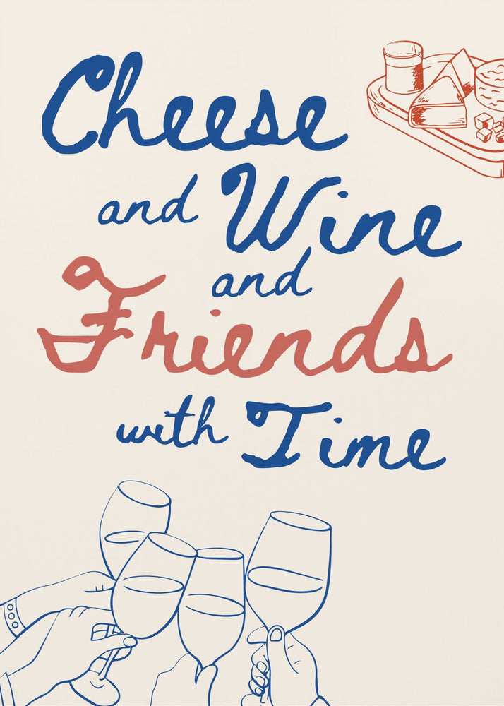 Cheese and wine..., Text + Illustration | Canvas