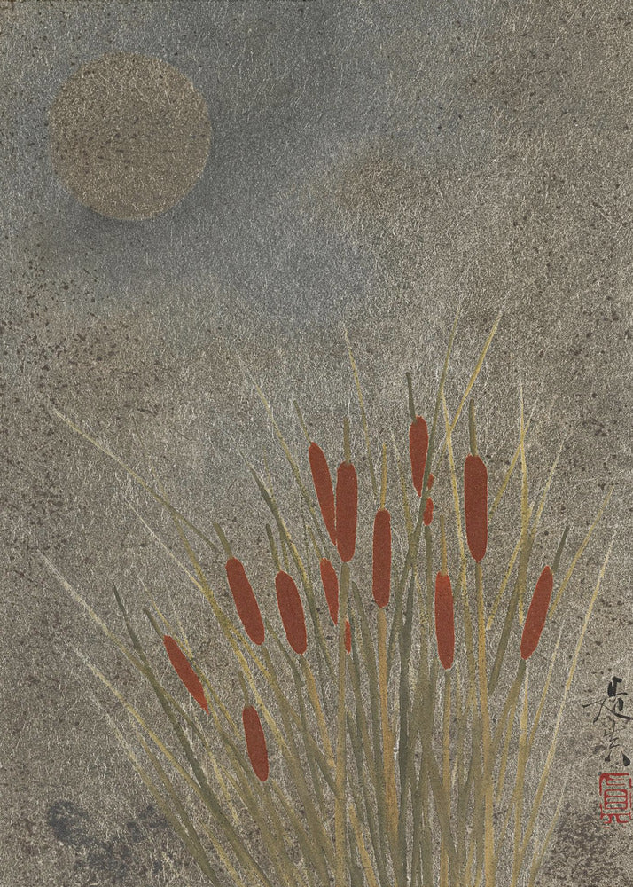 Japanisches Grasfeld bei Nacht (1807–1891) Voll | Leinwand