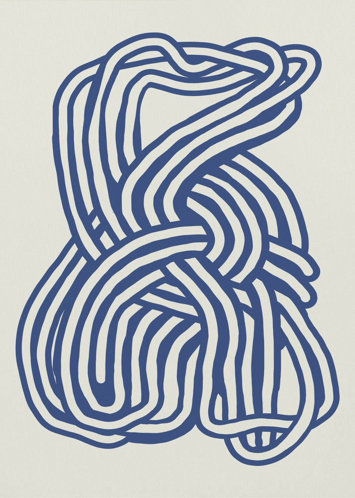 Line Art organische Form in Blau 02 | Poster