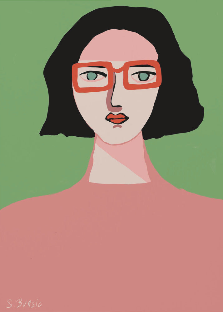 Dame mit roter Brille | Poster