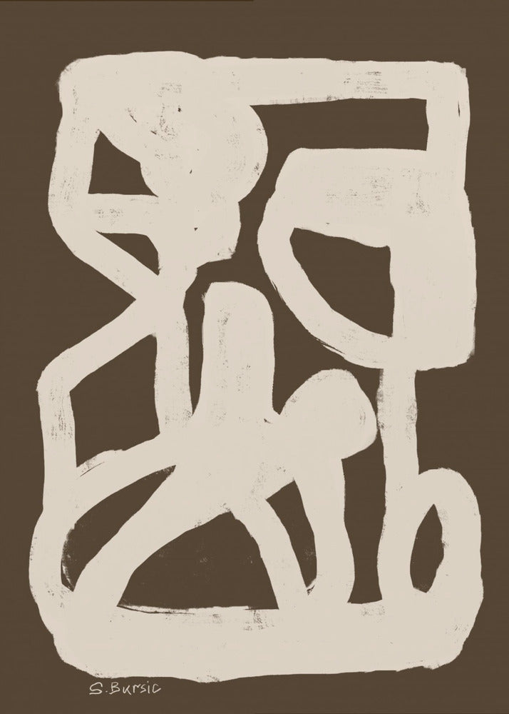 Braunes abstraktes Poster