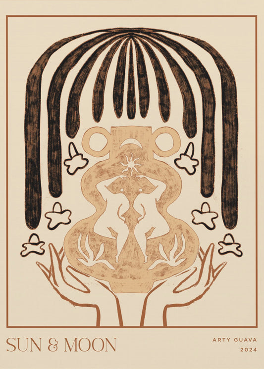 Vessel Collection : Sun & Moon (LineArt) | Canvas