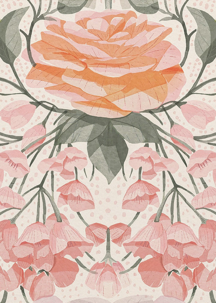Kaskadierende rosa Rosen | Leinwand