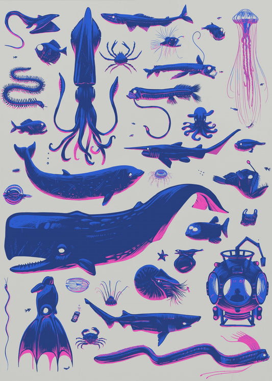 Kreaturen der Tiefe | Leinwand