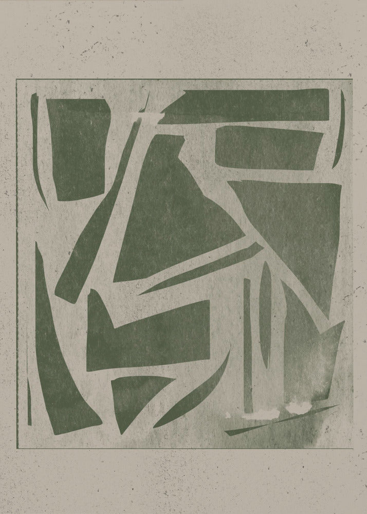 Grünes geometrisches Labyrinth | Leinwand