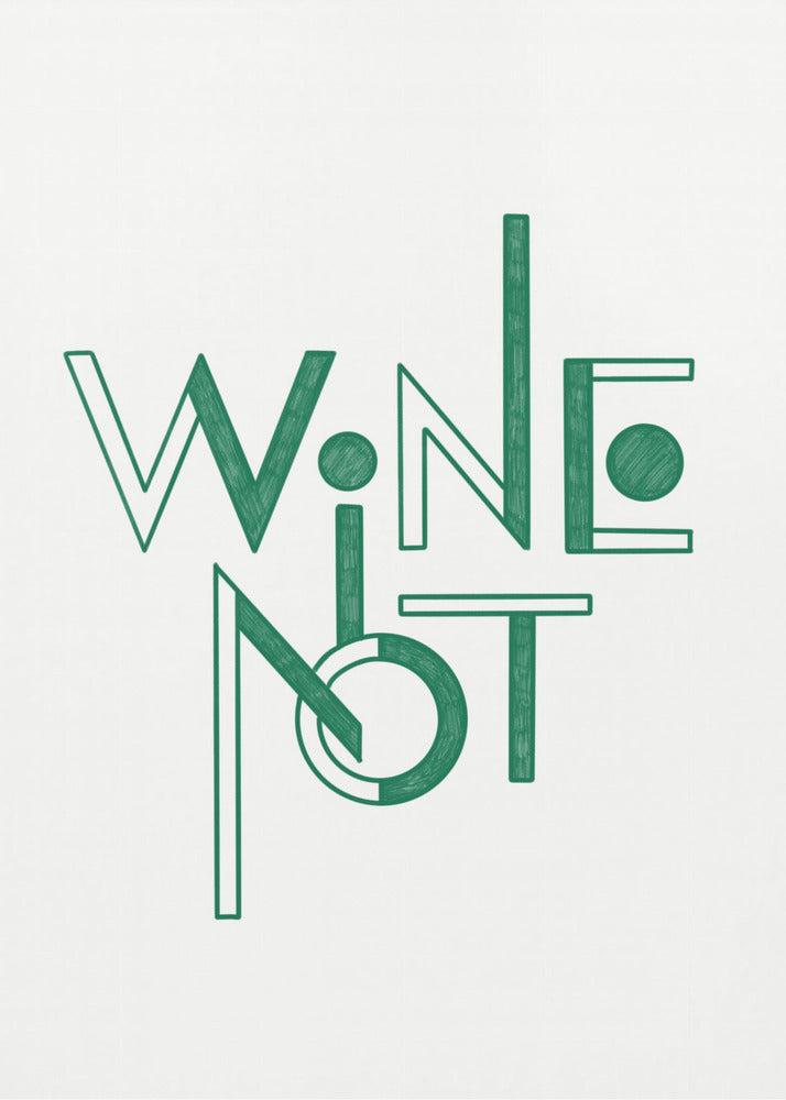 Wein Nicht handgezeichneter Text & Zitat | Leinwand