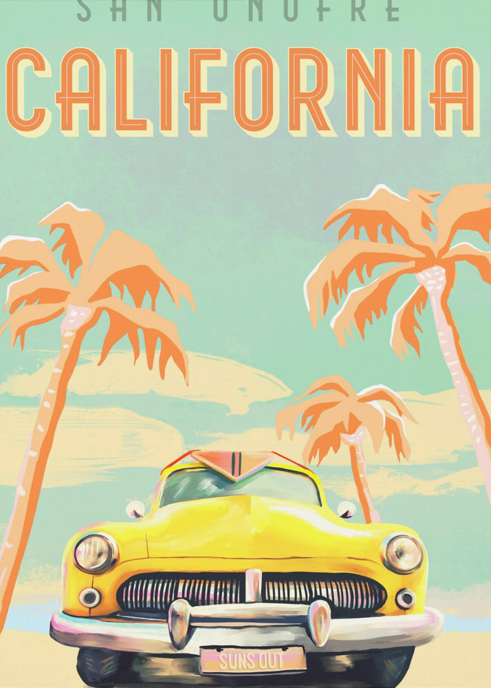 Kalifornien Surf Poster | Leinwand