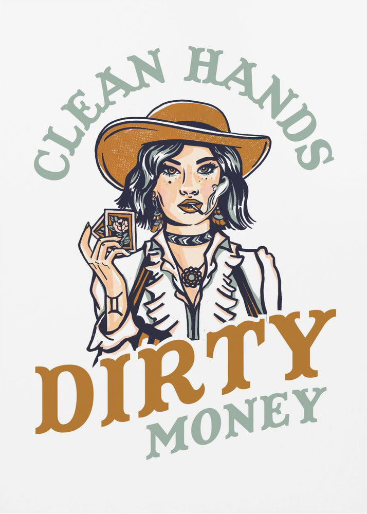 Saubere Hände, schmutziges Geld, Poker-Cowgirl | Poster
