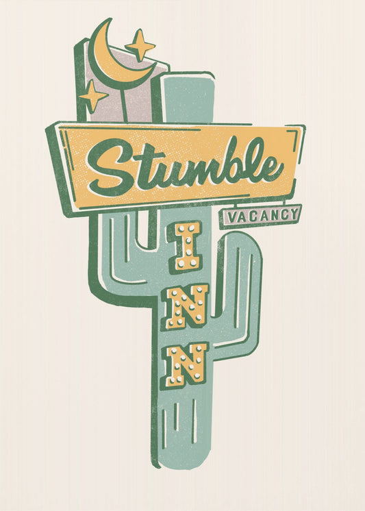 Stumble Inn Southwestern Roadside Motel Kunst | Leinwand