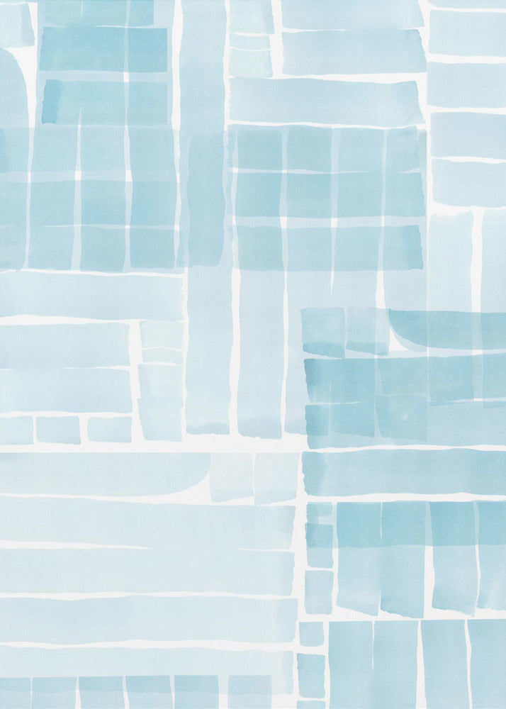 Light Blue Watercolour Grid Wash 2 | Canvas