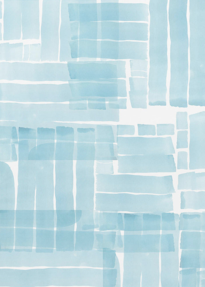 Light Blue Watercolour Grid Wash 3 | Canvas