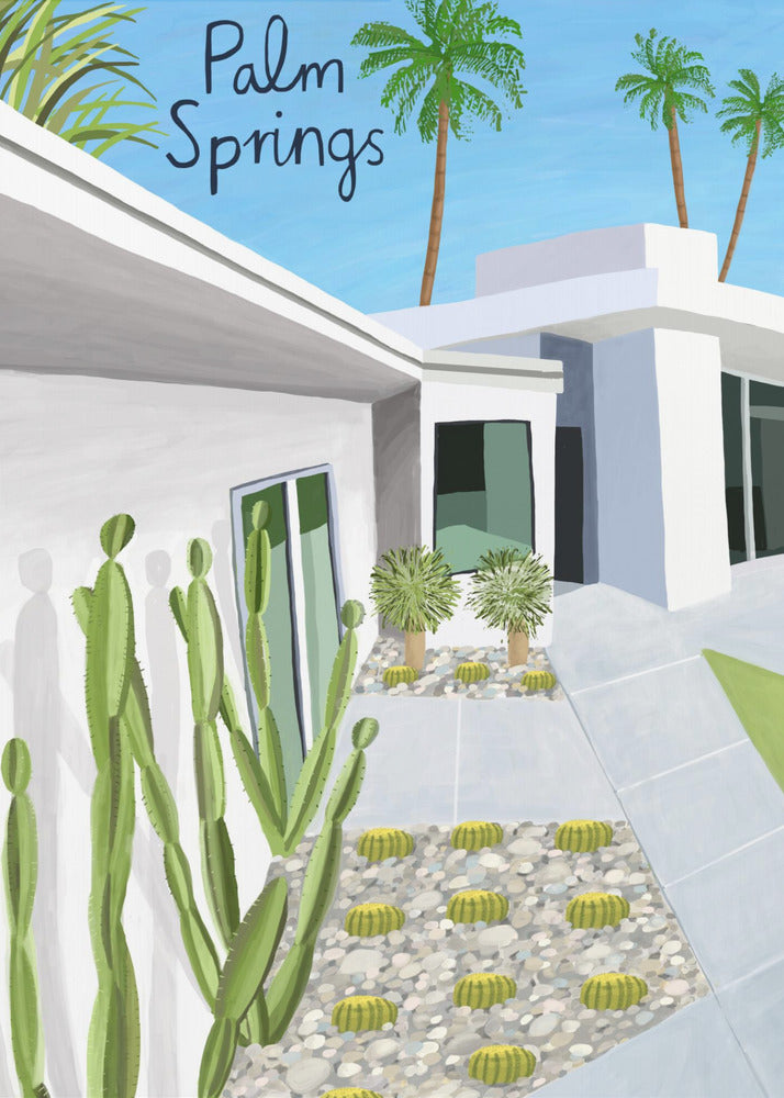 Palm Springs Moderne Architektur von Künstlerin Carla Daly | Leinwand