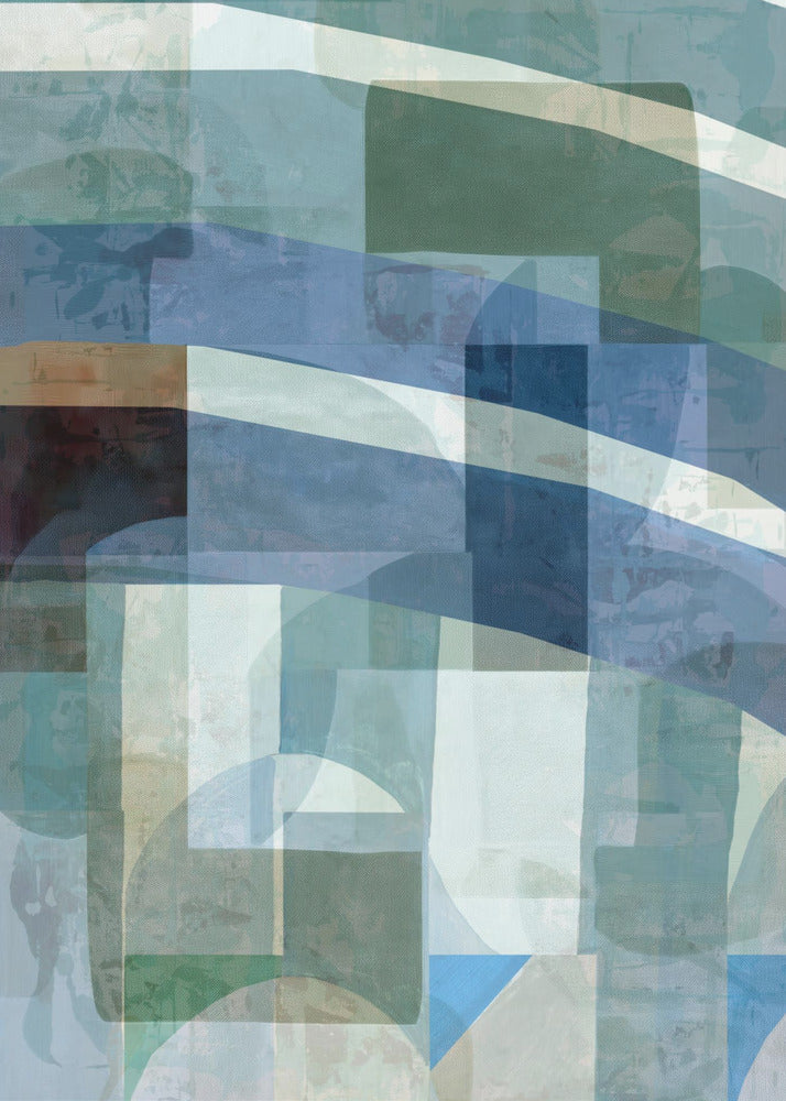 Abstract Blue and Neutral Shapes 1 | Poster