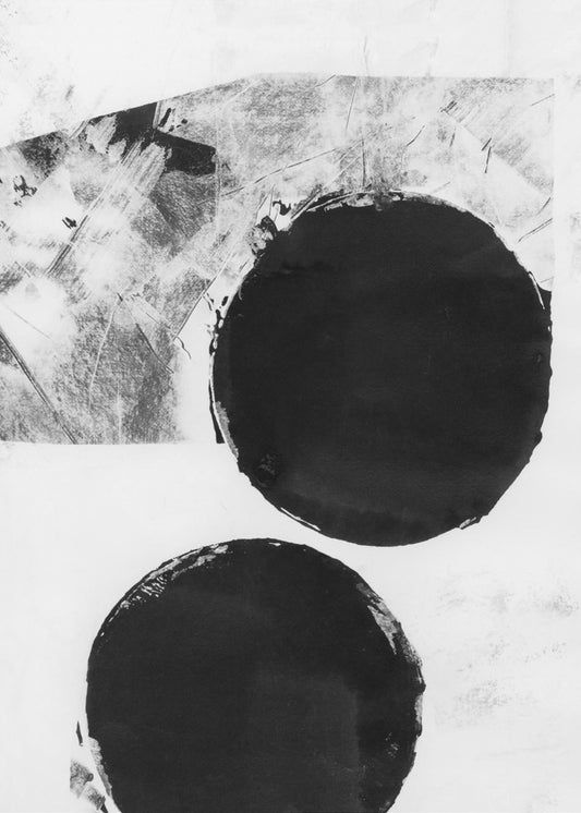 Black and White Abstract Dots 5 | Poster