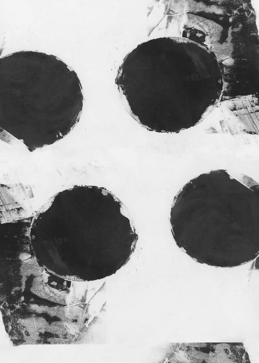 Black and White Abstract Dots 7 | Poster