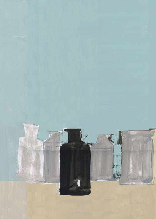 Vintage Tontöpfe auf Tisch 2 | Poster