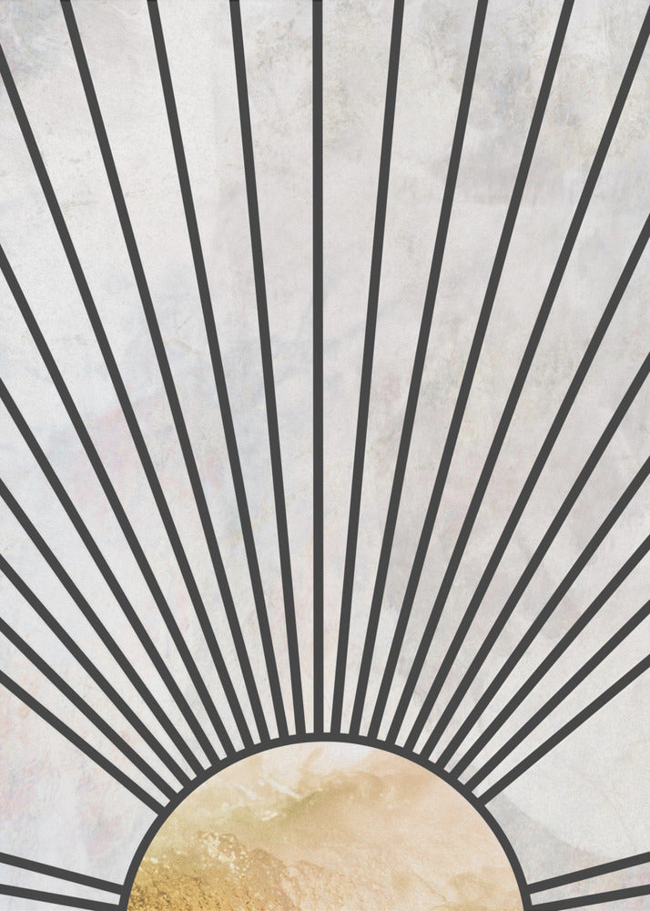 Black gold rising sun | Canvas