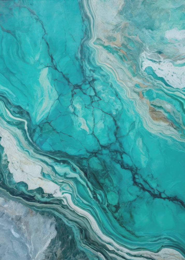 Abstract Patterns With Swirling Turquoise | Canvas