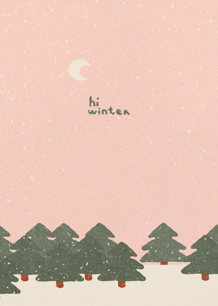Magischer Schneefall im Wald. Hallo Winter | Poster