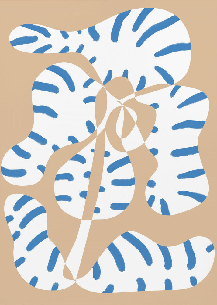 Abstrakte Formen Blumentiger Druck | Poster