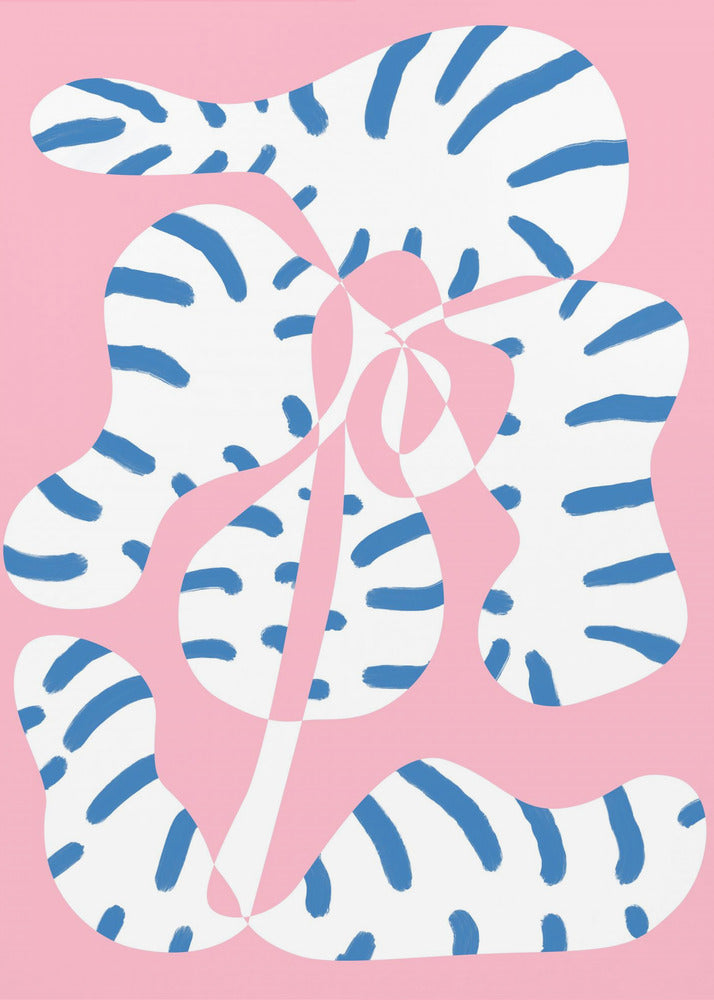 Abstrakte Formen Blumentiger Druck | Poster