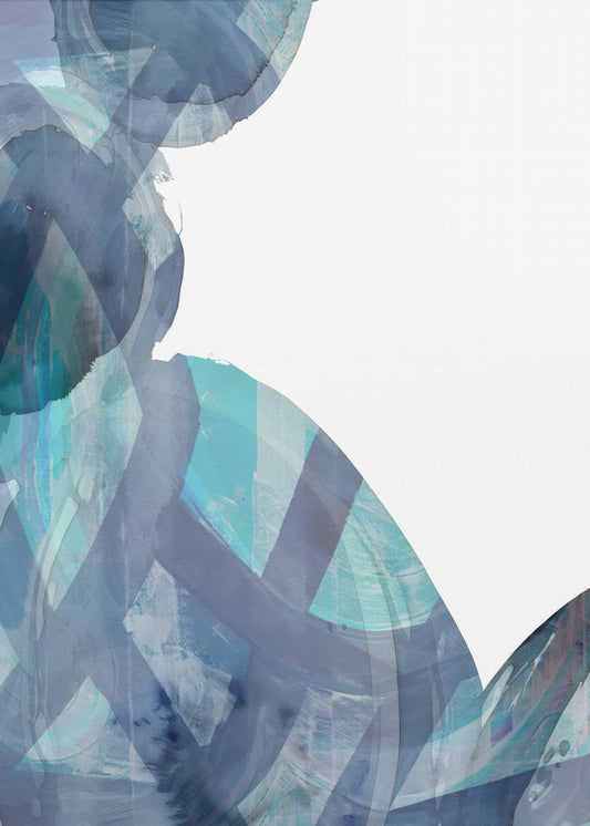 Blue Abstract Swirls 1 | Poster