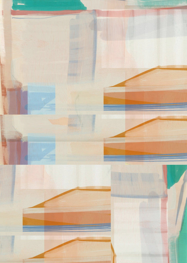 Blue Orange Shapes No1 | Poster