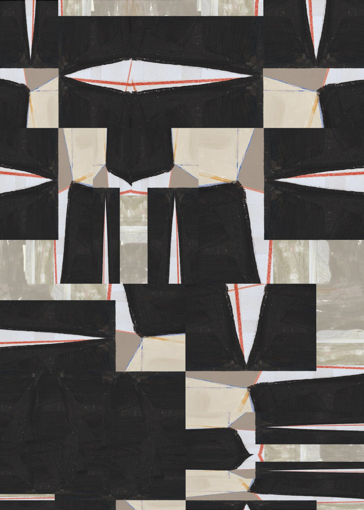 Abstract Black Jigsaw 3 | Poster