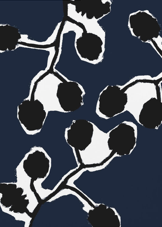 Schwarze Blumensilhouette 2 | Poster