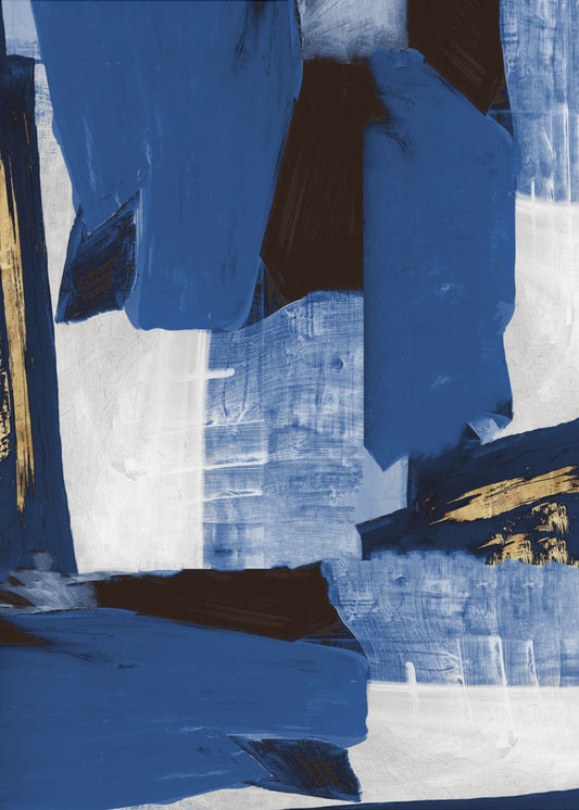 Marineblaue Goldformen 1 | Poster