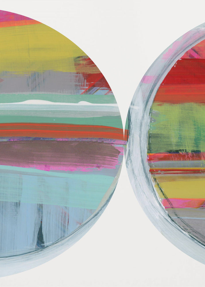 Abstract Stripes & Circles No 2 | Canvas
