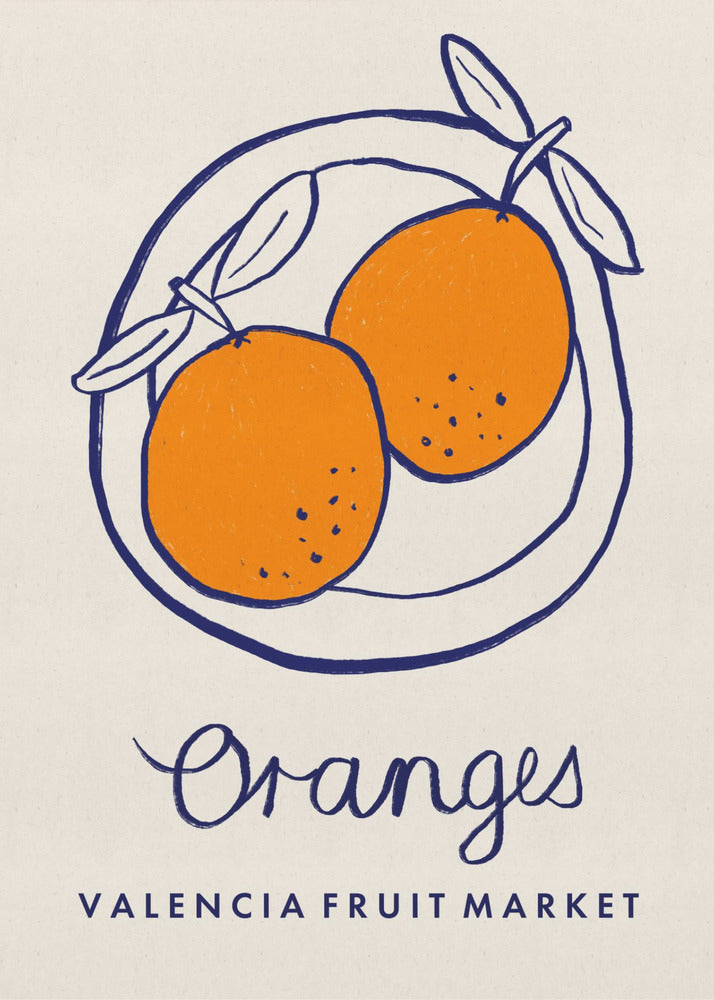 Food Art - Orangen Valencia Obstmarkt | Poster