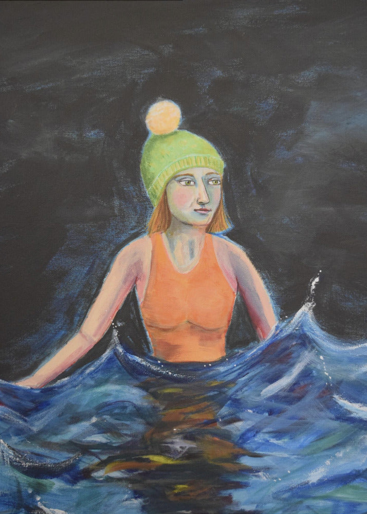 Wildes Schwimmen im Ozean | Leinwand