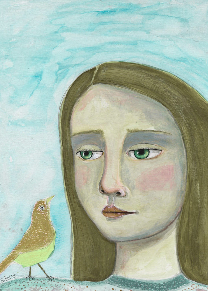 Dame und Vogel | Poster