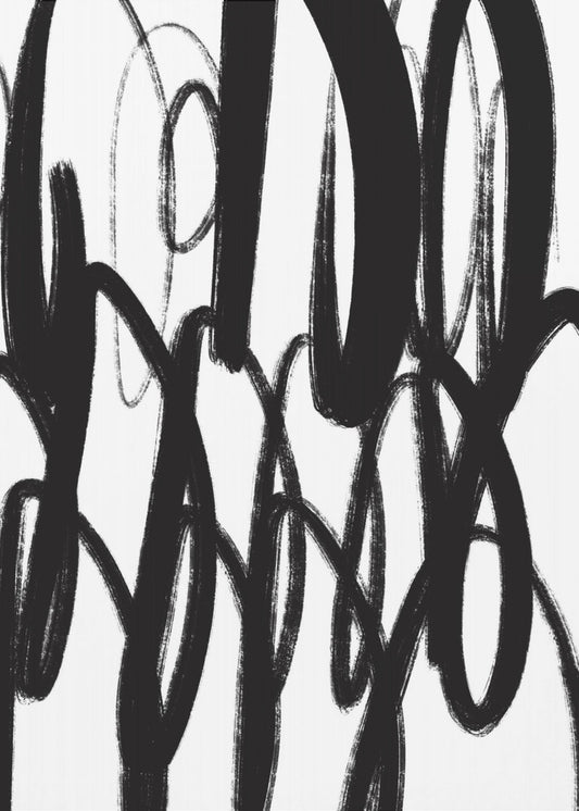 Black and White Brushstrokes | Poster