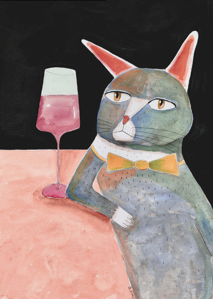 Barkatze mit Fliege | Poster