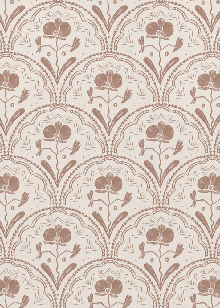 Boho Orchideenfliesen Muster | Leinwand