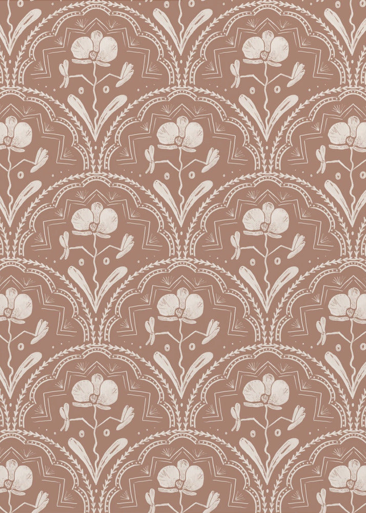 Boho Orchideenfliesen Muster | Leinwand