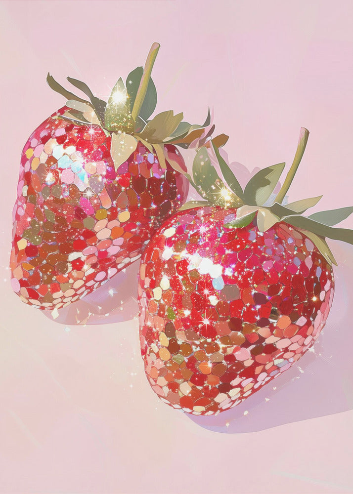 Funkelnde Erdbeeren | Leinwand