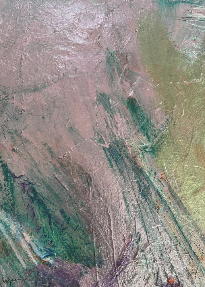 Mystische rosa Pinselstriche | Leinwand