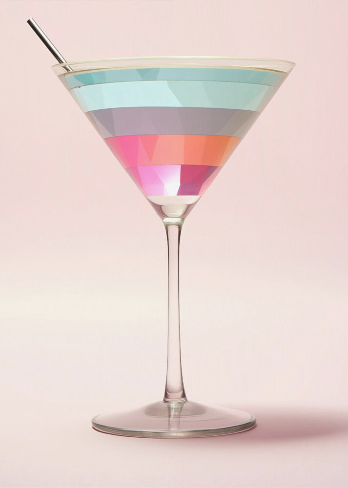 Gestreifter Martini | Leinwand
