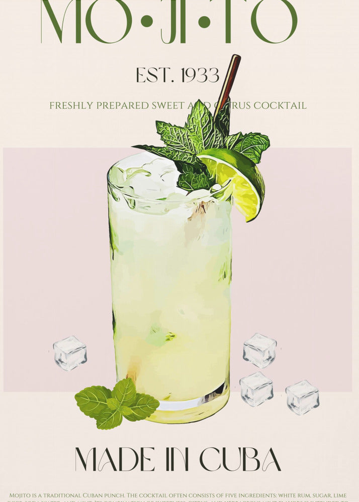 Mojito-Druck-Cocktail | Leinwand