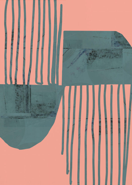 Türkis & Korallen Abstraktion 6 | Poster