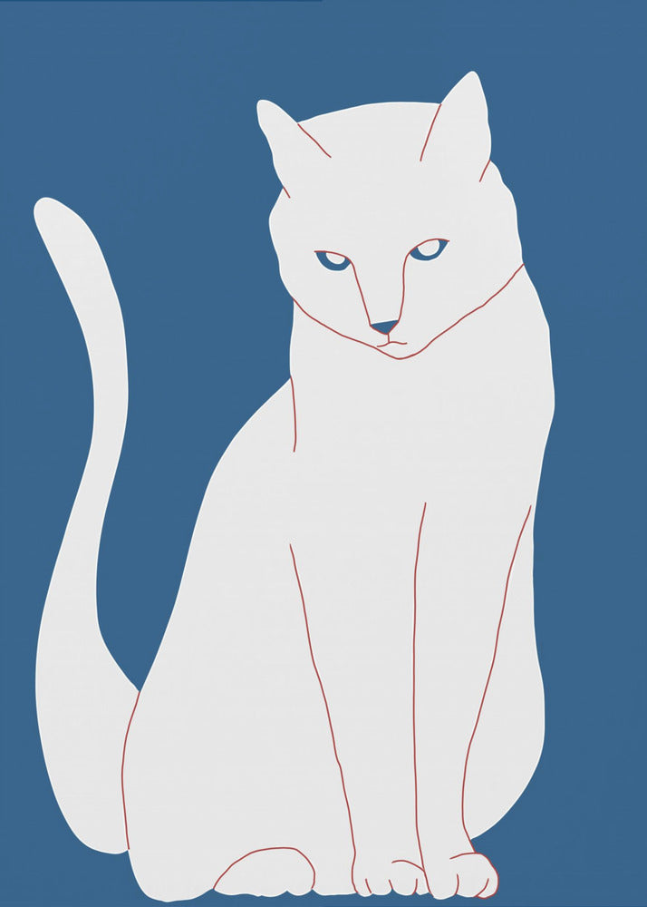 Weiße und blaue Katze | Leinwand
