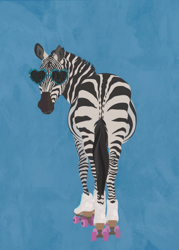 Rollschuh Zebra blau | Canvas